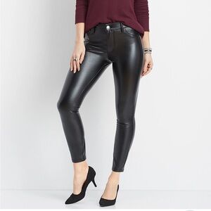 Maurices Black Faux Leather Skinny Pants - Size 6 Short